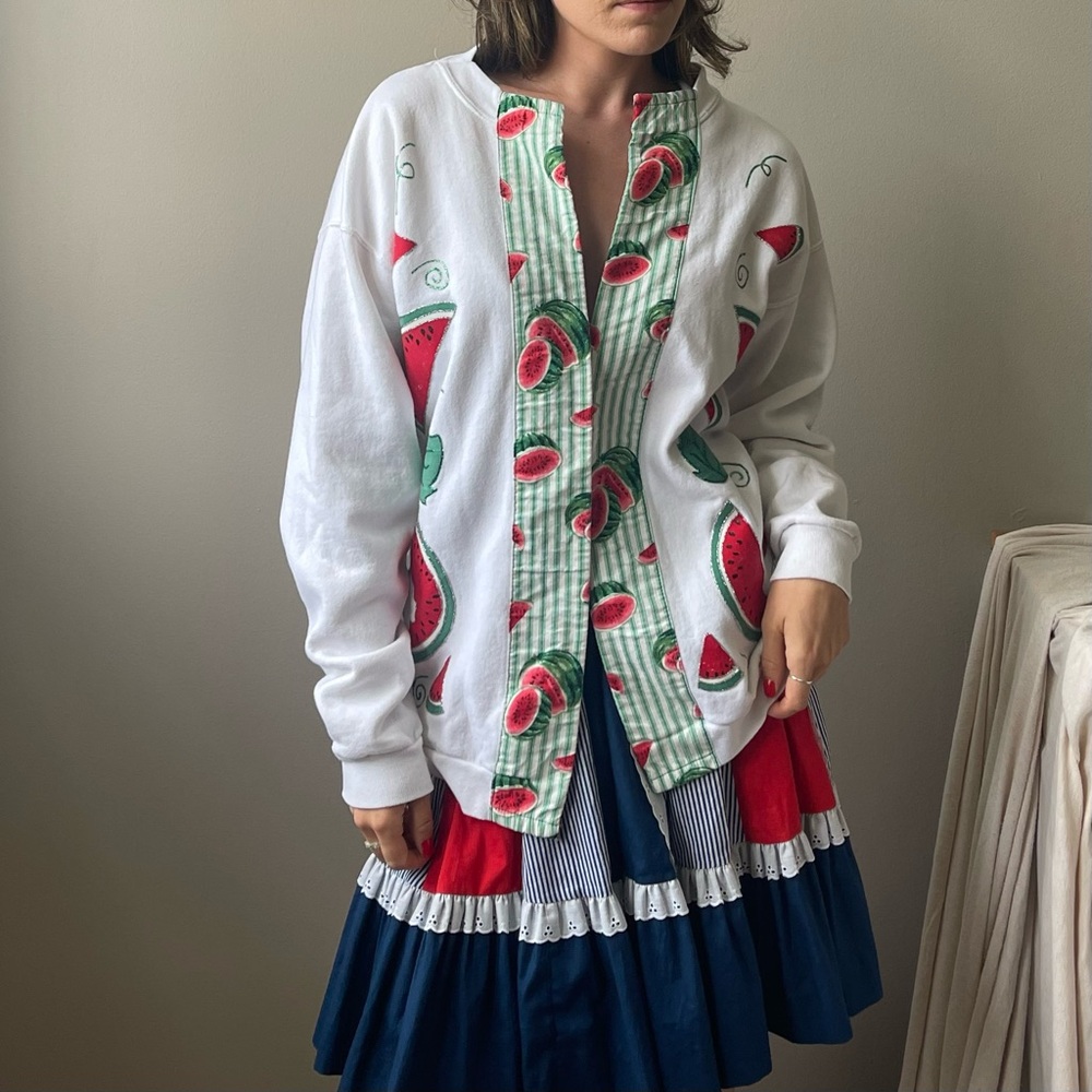 Oversized watermelon jacket/ cardigan